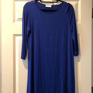 Blue mid sleeve dress